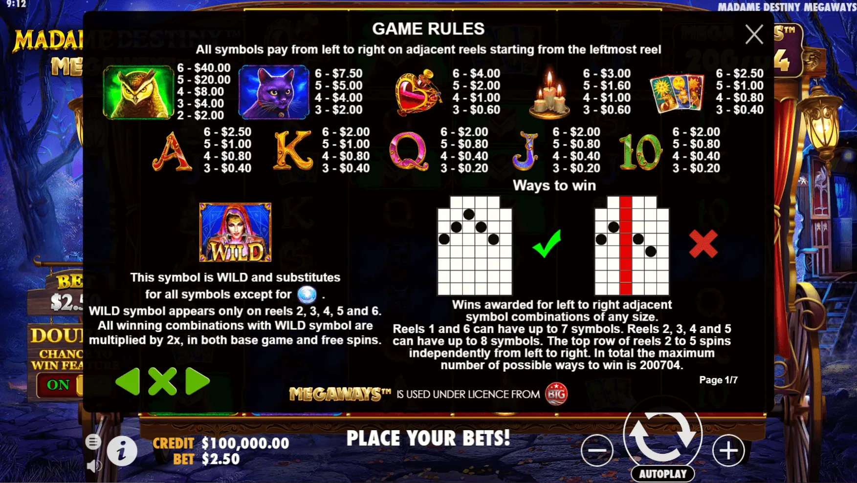 Madame Destiny Megaways